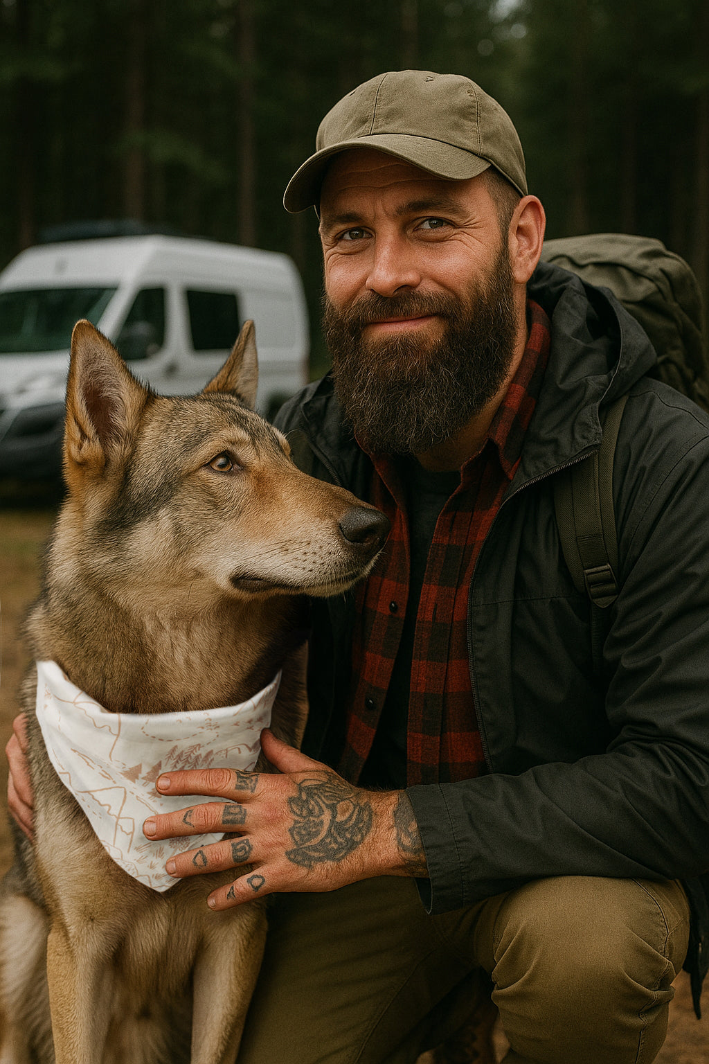 Stylische Dogwear für Naturfans: Hundehalstuch „Pathfinder“ aus Jersey – handgemacht, atmungsaktiv & ideal für Sommer, Gassi & kleine Abenteuer. Jetzt kaufen!