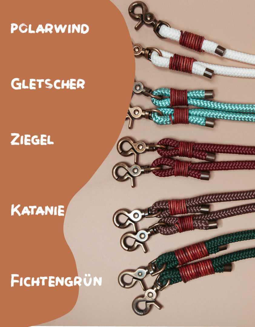 „Robuste Hundeleine aus Kletterseil – langlebige Dogwear. Das Hundezubehör für den Alltag in verschiedenen Naturtönen!"